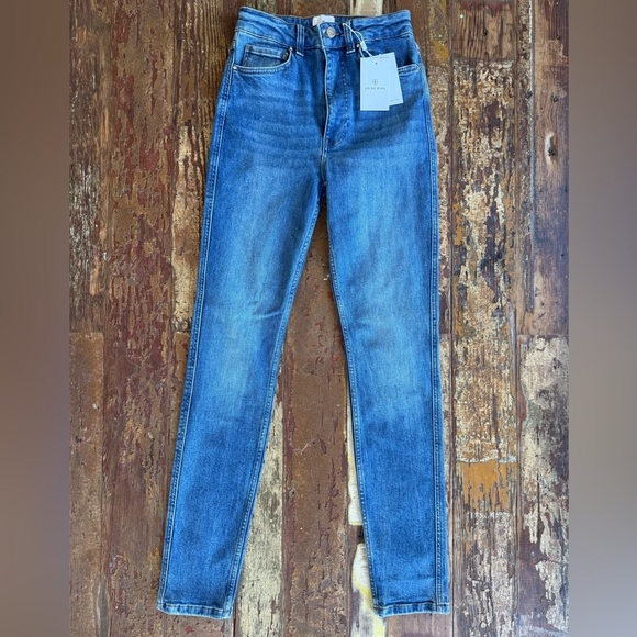 NWT Anine Bing Beck High Rise Skinny Jeans Washed Blue Jeans | Size 27 - Picture 5 of 9